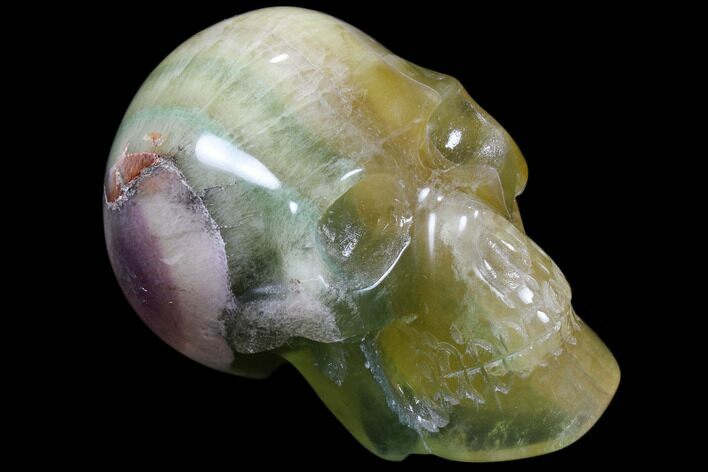 Carved, Rainbow Fluorite Skull - Argentina #80877